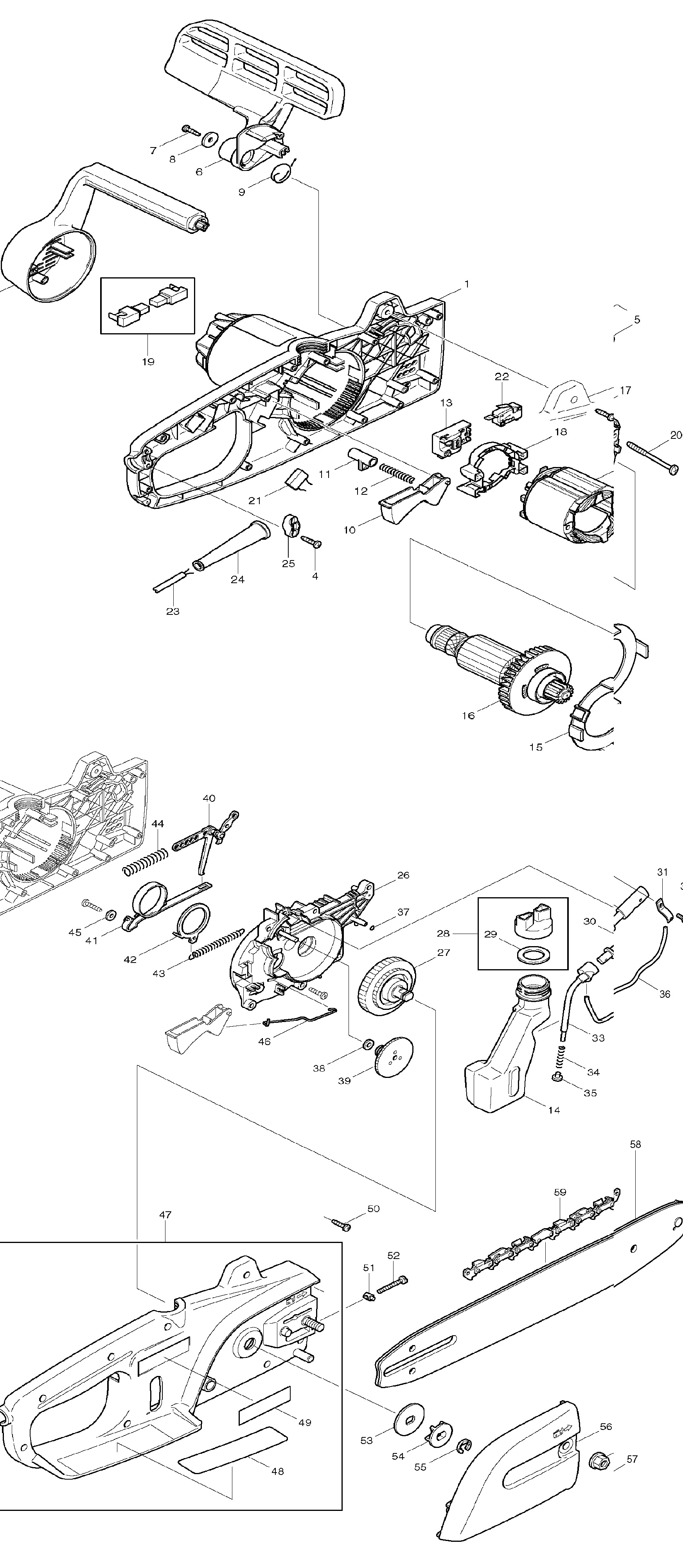 Запчасти для электропилы Makita UC 3520 A