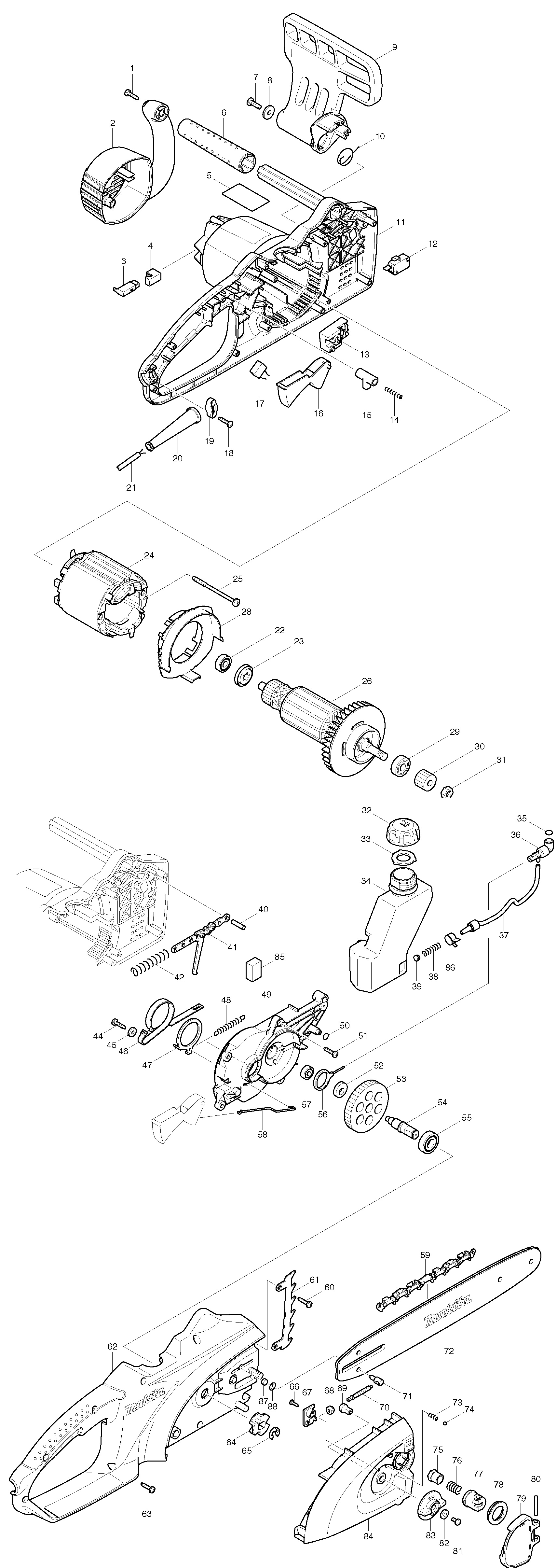 Насос масляный электропилы MAKITA UC3530A/4030A