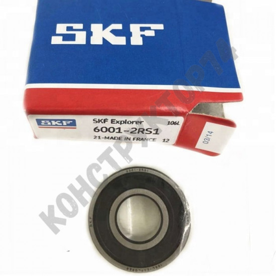 Подшипник 6001-2RS SKF размер (12x28x8)мм