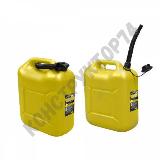 Канистра 20л для топлива REZOIL LUX (Желтая, "куб", встроенная лейка)