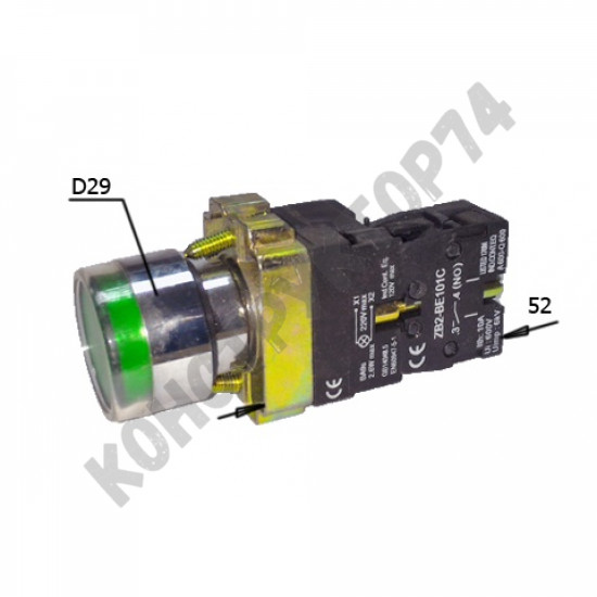 Выключатель (кнопка) ZB2-BE101C пуск с сигнальной лампой