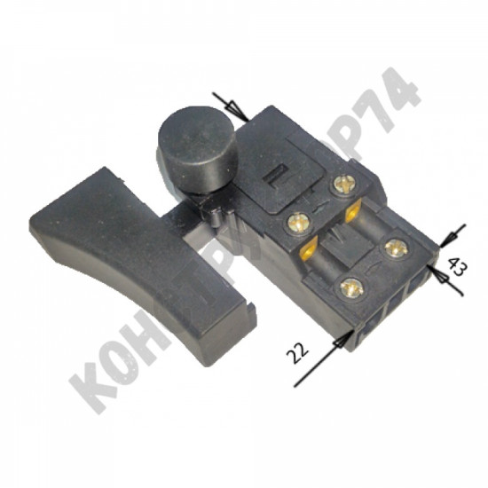 Выключатель (кнопка) для дрели DWT BM-1050DL/DT и пр. аналогов (загнутый реверс)