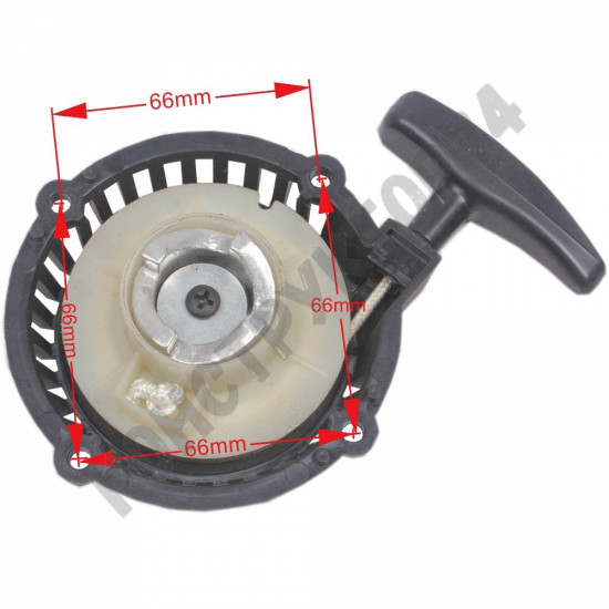 Стартер для двигателя 43-62 см3 (самовыскакивающий шкив, расстояние между отверстиями 66 мм)