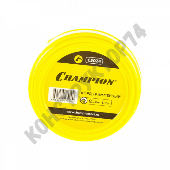 Леска триммерная CHAMPION Star 2.0мм* 15м (звезда) Леска триммерная CHAMPION Star 2.0мм* 15м (звезда)