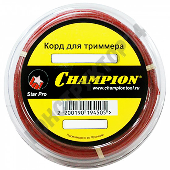 Леска триммерная CHAMPION Star Pro 2.0мм *15м (звезда)