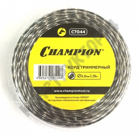 Леска триммерная CHAMPION Tri-twist 2.0мм* 15м (витой треугольник)