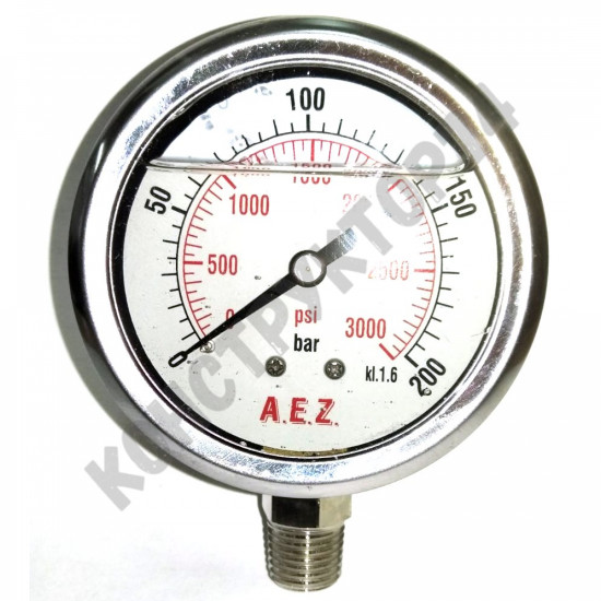 Манометр гидравлический 150 Bar (резьба - 1/4" (13 мм), диаметр - 62 мм)