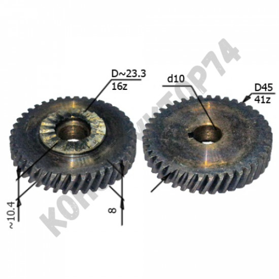 Шестерня Д-550, ДУ-580 для дрели Интерскол (D-45,d-10,h-7) замена 19.03.01.04.00
