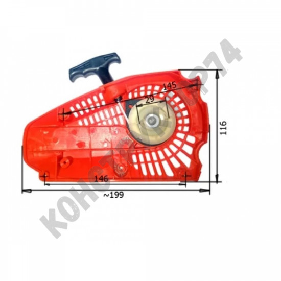 Стартер для бензопилы 25см3, 2500 Carver RSG225, RSG25-12K; Sturm GC9912; Huter BS25; Champion 125T; Patriot 2512
