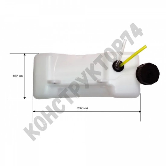 Бензобак / Топливный бак для бензокосы 43-52 см3 (двигатель 1E40F, 1E44F) Huter, Carver, Champion, Patriot и пр.
