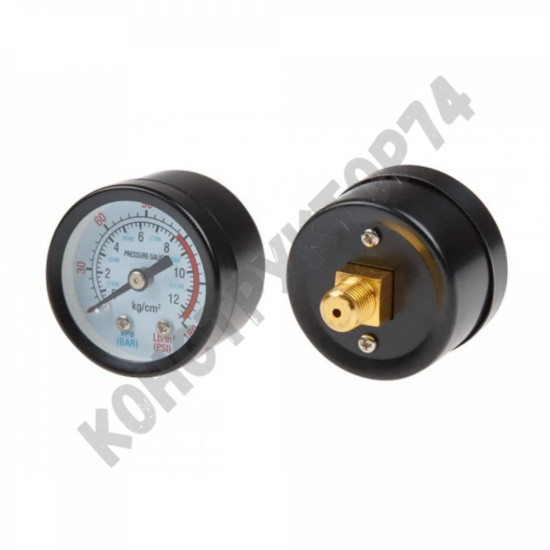Манометр 12Bar для компрессора (металлический корпус, Резьба - 1/4")