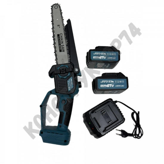 Аккумуляторная цепная мини пила STORM LDJ-ZW8 шина 8" 15 см (З/У, 2 АКБ Li-Ion 21V 3Ah, кейс) Аккумуляторная цепная мини пила STORM LDJ-ZW8 шина 8" 15 см (З/У, 2 АКБ Li-Ion 21V 3Ah, кейс)