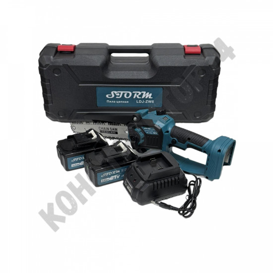 Аккумуляторная цепная мини пила STORM LDJ-ZW8 шина 8" 15 см (З/У, 2 АКБ Li-Ion 21V 3Ah, кейс) Аккумуляторная цепная мини пила STORM LDJ-ZW8 шина 8" 15 см (З/У, 2 АКБ Li-Ion 21V 3Ah, кейс)