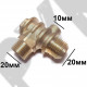 Обратный клапан 16BAR для компрессора 3065 (резьба - 1/2" - 1/2" - 1/8") ЛАТУНЬ