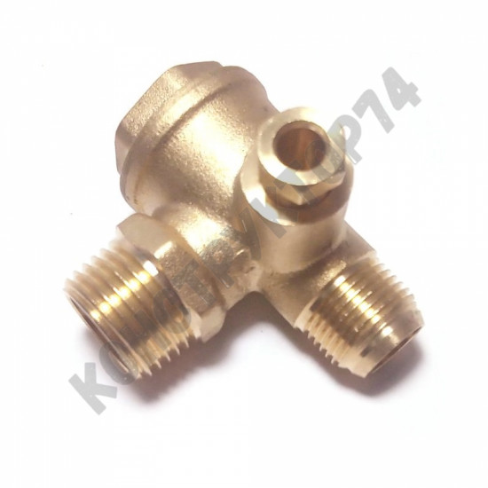 Обратный клапан 12BAR для компрессора (резьба - 1/2" - 3/8" - 1/8" под трубку) ЛАТУНЬ Обратный клапан 12BAR для компрессора (резьба - 1/2" - 3/8" - 1/8" под трубку) ЛАТУНЬ