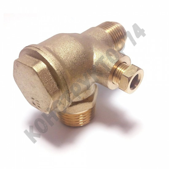 Обратный клапан 12BAR для компрессора (резьба - 1/2" - 3/8" - 1/8" под трубку) ЛАТУНЬ Обратный клапан 12BAR для компрессора (резьба - 1/2" - 3/8" - 1/8" под трубку) ЛАТУНЬ