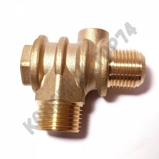 Обратный клапан 16BAR для компрессора 3065 (резьба - 1/2" - M3/4" - 1/8") ЛАТУНЬ Обратный клапан 16BAR для компрессора 3065 (резьба - 1/2" - M3/4" - 1/8") ЛАТУНЬ