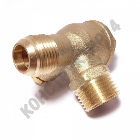 Обратный клапан 12BAR для компрессора (резьба - 1/2" - M3/4" - 1/8") ЛАТУНЬ