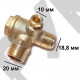 Обратный клапан 12BAR для компрессора (резьба - 1/2" - M3/4" - 1/8") ЛАТУНЬ
