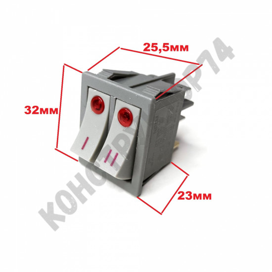 Выключатель / Переключатель / Кнопка KCD4 16A 250V для маслянного обогревателя (6 контактов)