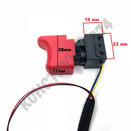Выключатель / Кнопка DC-1 для бесщеточного шуруповерта, болгарки, гайковерта, пилы и пр. (36VDC, 0.1A) ZLB KR13D