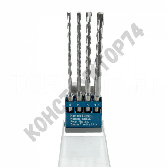 Бур для перфоратора SDS-PLUS 4 предмета (5, 6, 8 и 10 мм)