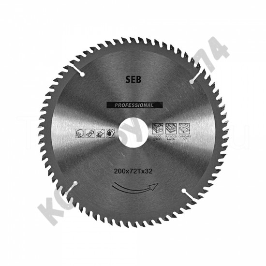 Диск пильный по дереву 200х32 мм 72Z с победитовыми напайками