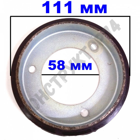Фрикционное кольцо / диск для снегоуборщика 1501435MA (111x58x16мм) CHAMPION, ARIENS, CANADIANA, MURRAY, SIMPLICITY, STIGA и пр. (РЕЗИНОВОЕ)