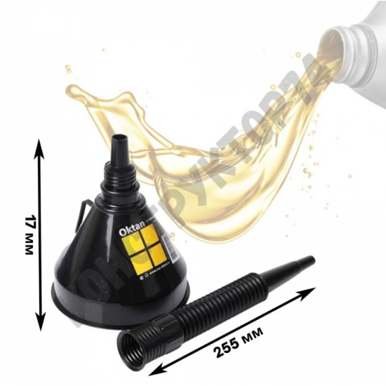 Воронка ГСМ для топлива / масла / бензина D-135мм Rezer, сетчатый фильтр, гибкий шланг