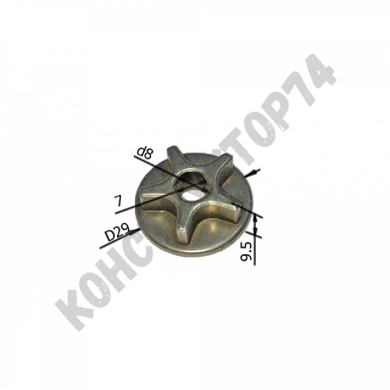 Звездочка для цепной пилы 5 зубов (Dвн. 8x7мм, Dнар. 29мм, H 9,5мм)