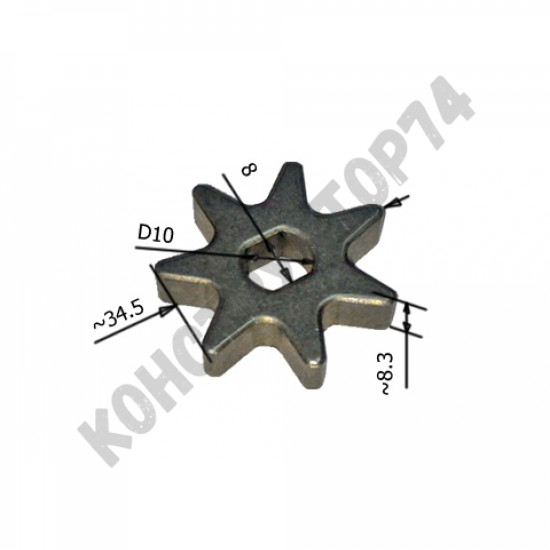 Звездочка для цепной пилы Парма М3, Expert, Тайга, Протон 7 зубов (Dвн. 10x8мм, Dнар. 35мм, H 8,3мм)