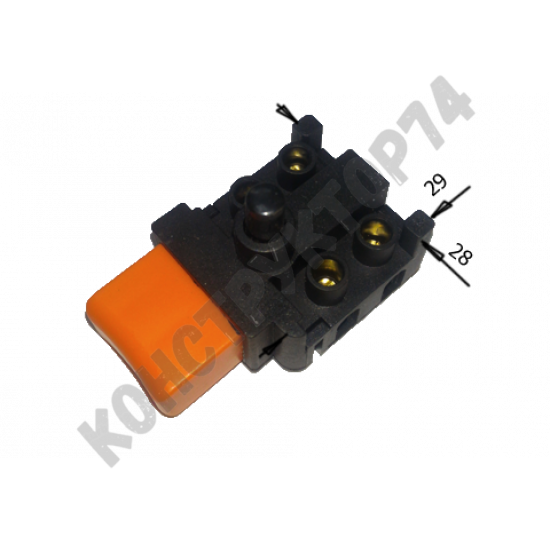 Выключатель (кнопка) FA2-6/2D 6(6)A для электропилы, рубанка, дрели (с фиксацией в нажатом положении)