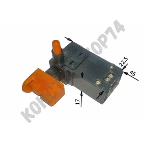 Выключатель (кнопка) SW-K01 4(4)A 250V для перфоратора, лобзика Stern, Sturm, Omax, Союз, Энергомаш и пр. (с регулятором оборотов)