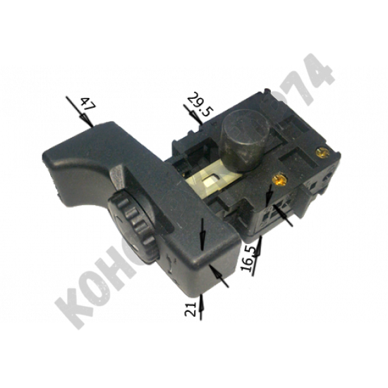 Выключатель (кнопка) FA2-4/1BEK-6 6(6)A для дрели-миксера Фиолент МД1-11, фрезера МФ3-1100Э, МФ4-1100Э