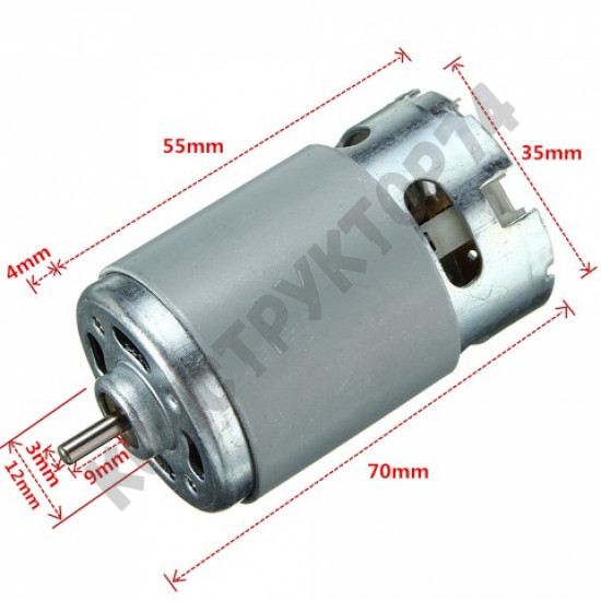 Двигатель шуруповерта 21В (вал-3мм, корпус-37.5мм)
