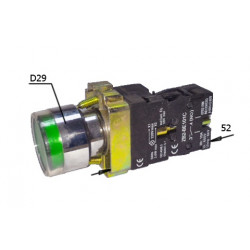 Выключатель (кнопка) ZB2-BE101C пуск с сигнальной лампой