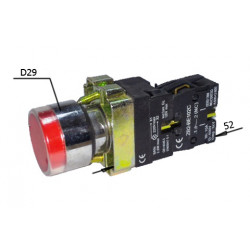 Выключатель (кнопка) ZB2-BE102C стоп с сигнальной лампой