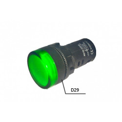 Лампа сигнальная AD16-22DS с подсветкой (зелёный светодиод)