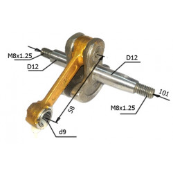 Коленвал бензокосы Sturm BT8933D, BT9133BL