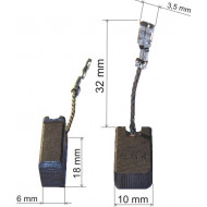 КОМПЛЕКТ УГОЛЬНЫХ ЩЕТОК Bosch GWS 12-125CIE, GWS 15-125CIT