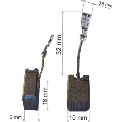 КОМПЛЕКТ УГОЛЬНЫХ ЩЕТОК Bosch GWS 12-125CIE, GWS 15-125CIT