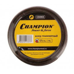 Леска триммерная CHAMPION Nylplus Square 2.4мм* 15м (квадрат)