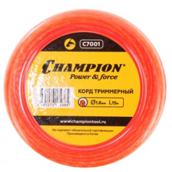 Леска триммерная CHAMPION Twisted Square 1.6мм*15м (витой квадрат)