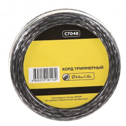 Леска триммерная Tri-twist 3.0мм*12м (витой треугольник), Champion