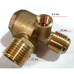 Клапан обратный компрессора (разъем мама - 8,5 мм, разъемы папа - 18,8x20,6 мм)