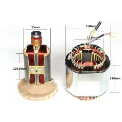 Статор и ротор для бензогенератора, электростанции 2,0 кВт - 2,5 кВт, 220В, под коленвал 35 мм