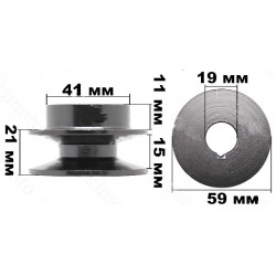 Шкив двигателя 19x57,8x1B, для мотокультиватора, снегоуборщика и пр. бензиновой техники