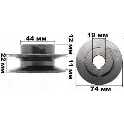 Шкив двигателя 19x73,7x1B, для мотокультиватора, снегоуборщика и пр. бензиновой техники
