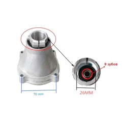 Корпус сцепления (26 мм, 9 зубов) для бензокосы 33-52 см3 Huter, Patriot, Champion, Carver и пр.