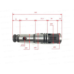 Ствол для китайских вертикальных перфораторов (длина - 107 мм, диаметр - 25 мм) Sturm, Stern, Omax, Энергомаш, Спецмаш, Электроприбор и пр.